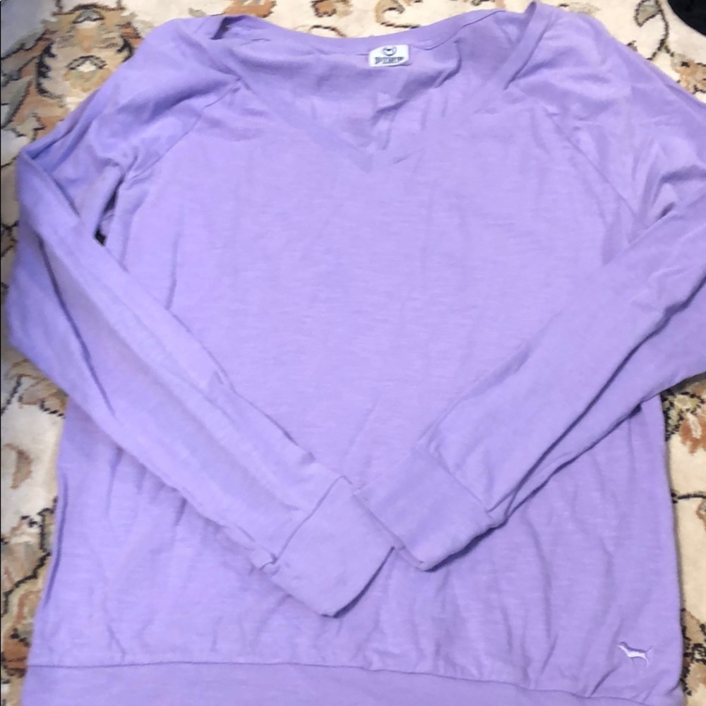 VS PINK purple long sleeve v neck top